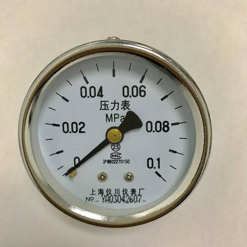 压力表 Y60Z  英文轴向1BAR 15PSI 0-0.1mpa 直径60mm 牙m14
