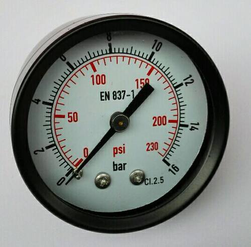 气动压力表(MA-50-1.6-ZG1/4-MPA,C445)轴向 压力16bar 230psi