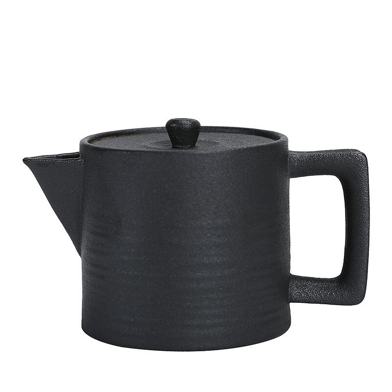 吉祥缘黑陶侧把壶家用粗陶泡茶壶迷你过滤壶手工禅意小茶壶陶瓷