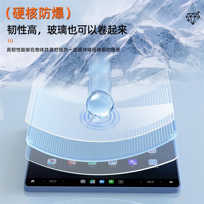 极氪007导航钢化膜 柔光护眼透晶磨砂屏幕贴膜 汽车改装配件