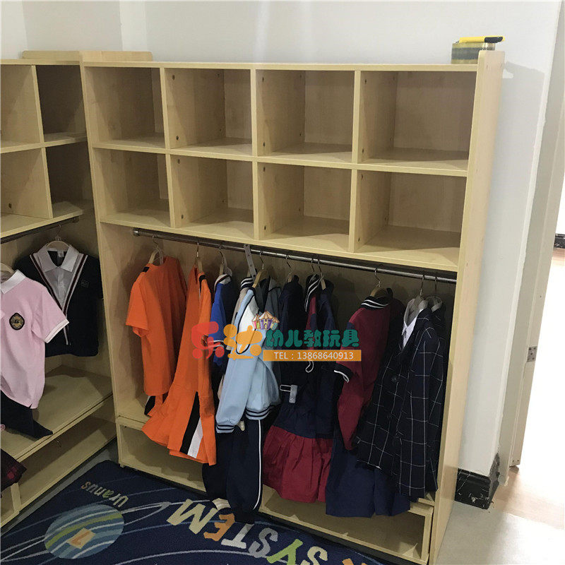 幼儿园儿童实木书包柜衣帽架鞋柜组合储物收纳层架置物柜鞋衣服存