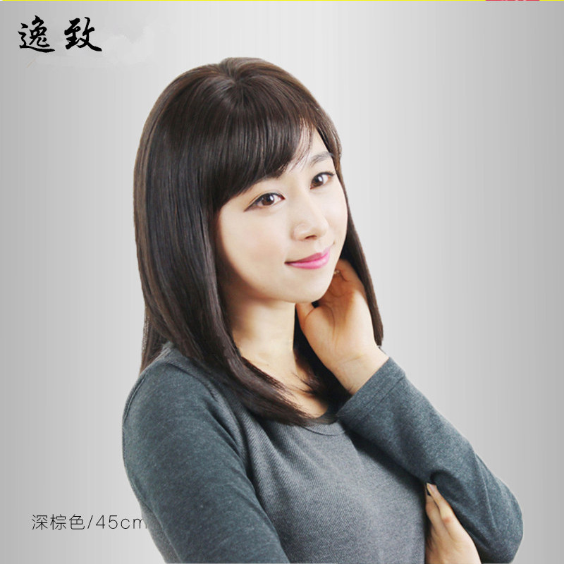 中老年假发女中长发中长直发防真头皮全真发丝真人真发妈妈假发套