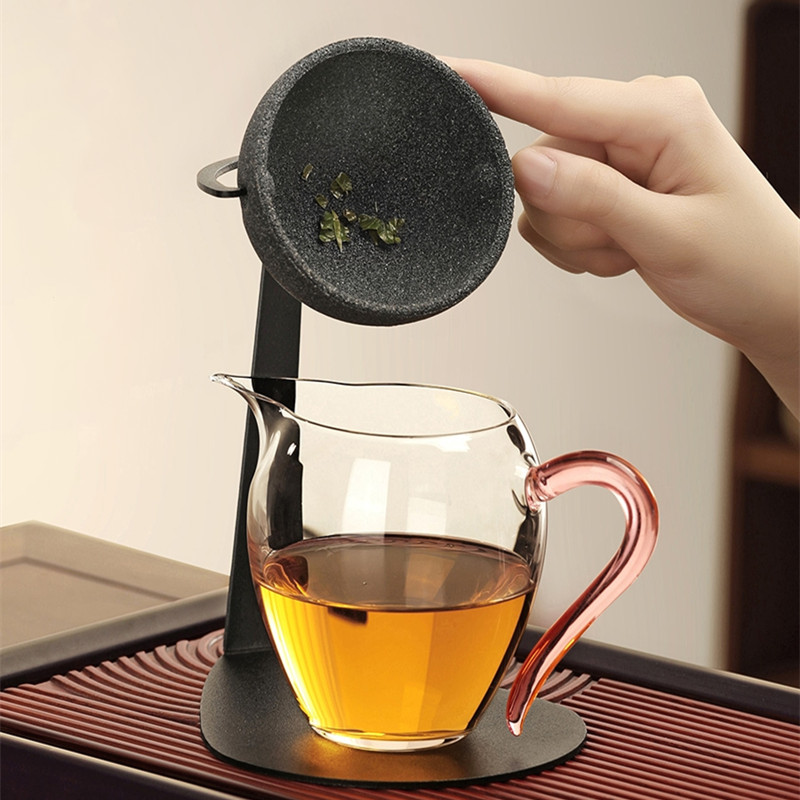 懒人半自动玻璃公道杯茶漏一体茶水分离过滤器茶滤泡茶茶叶过滤网