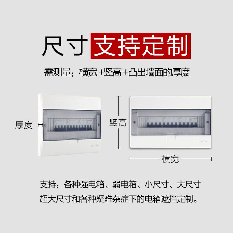 客厅 定做箱挂钟 装饰画框子盖板配电箱空气开关电闸北欧白色电表