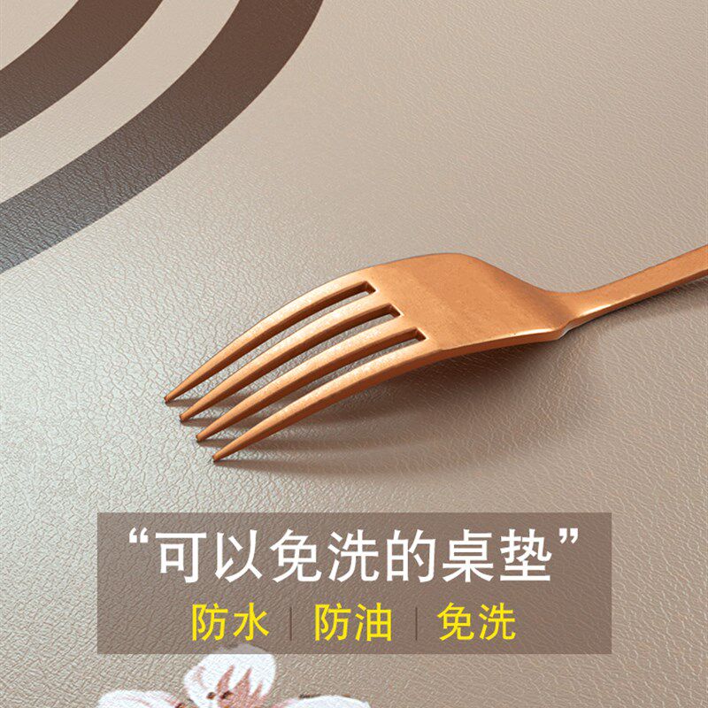 新中式椭圆形餐桌布防水防烫防油免洗可折叠伸缩圆桌桌垫2023新款