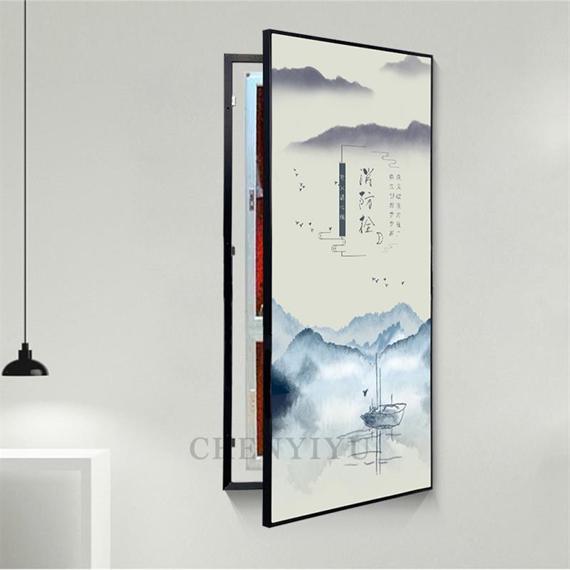 消防栓大尺寸遮挡挂画设备房门遮挡装饰画消火栓饰画门水井房门画