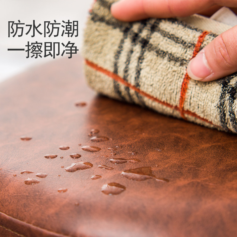 实木皮凳家用圆凳创意换鞋坐凳沙发小凳子客厅软凳小板凳泡脚矮凳