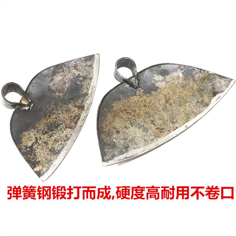 锄头弹簧钢手工锻打锄头农具靶子配柄锄头翻地开垦锄锅子锄草包邮