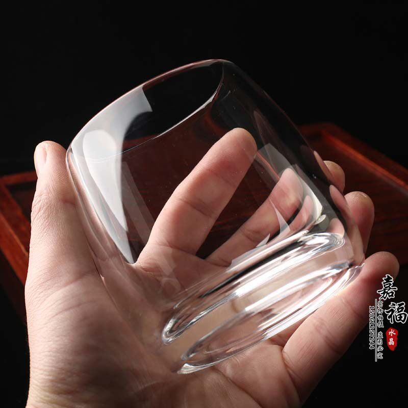 纯手工原石打磨水晶水杯水晶杯茶杯高档啤酒杯威士忌杯红酒洋酒杯