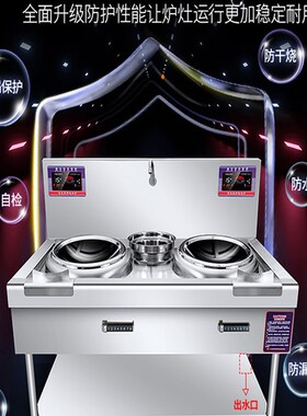 商用立式电磁炉15KW凹面大功率酒店饭店厨房食堂220V/380V电磁炉