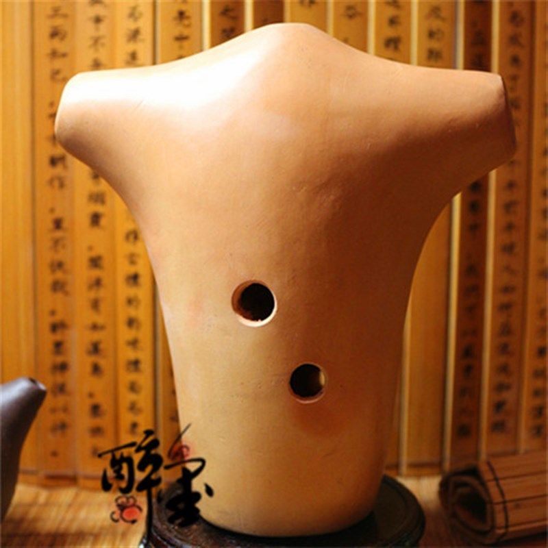 阴氏陶埙十孔定调牛头埙 仿古/本色 可刻字 G调F调 包邮