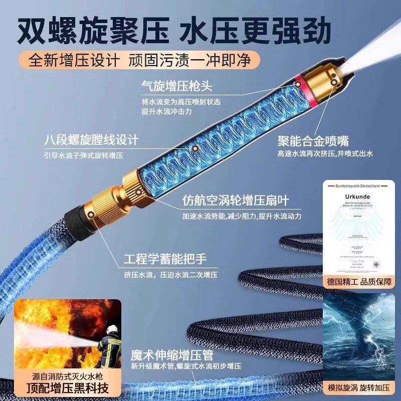 洗车高压水枪家用强力冲洗地面院子卫生间自来水增压软管喷水枪头