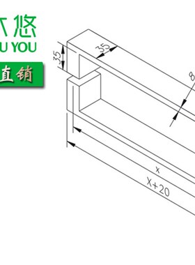 玻璃门淋浴房把手镜光不锈钢简约 304不生锈浴室门实心拉手L12AA