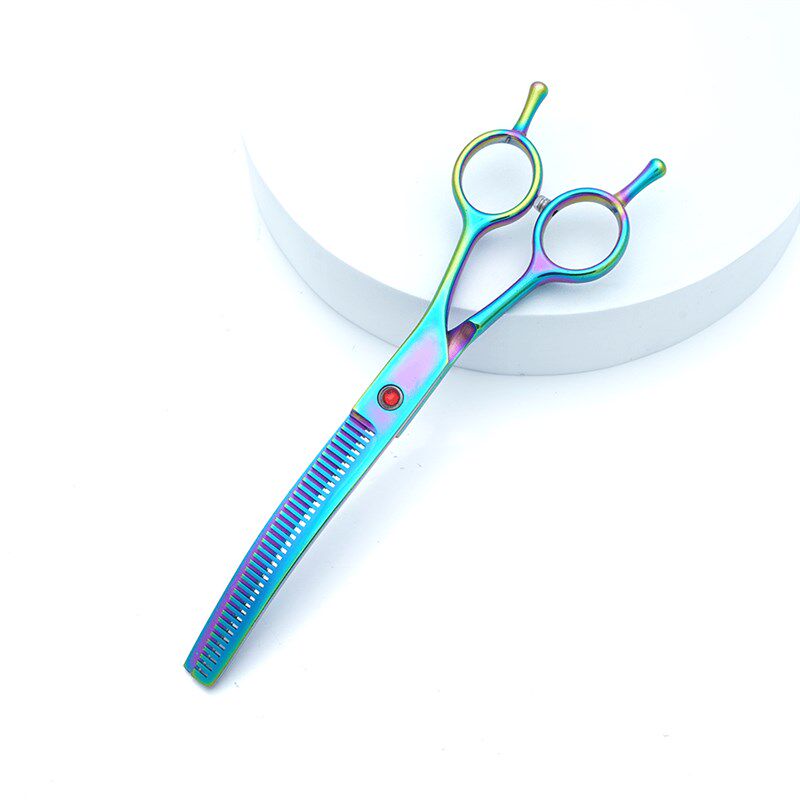 宠物剪刀美容专业弯牙剪高端宠物用品泰迪比熊弯鱼骨剪家用修毛剪