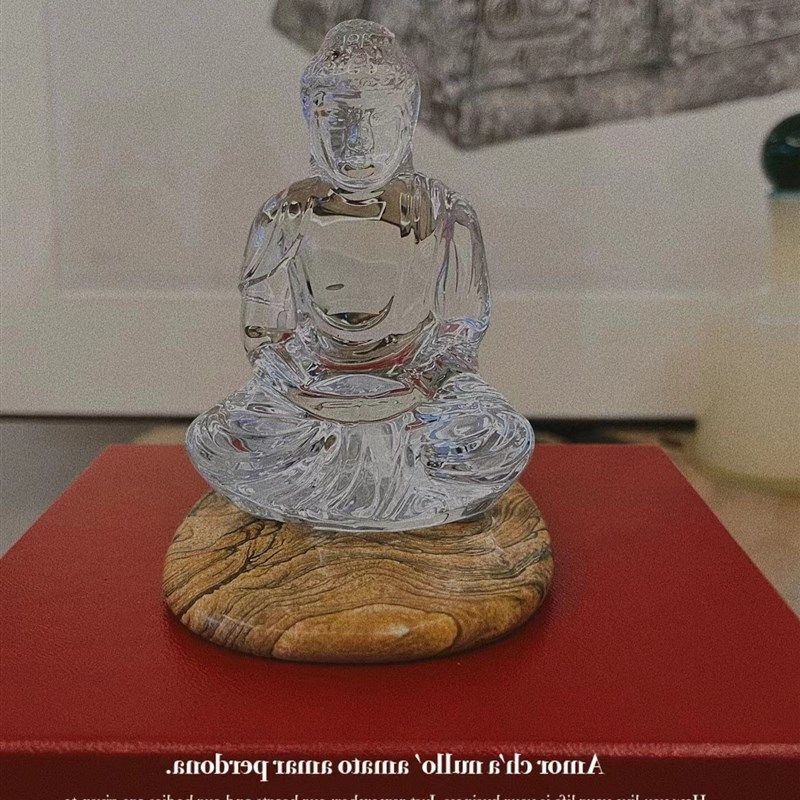 水晶佛像如来BOUDDHA佛造像坐像供奉家用摆件工艺品佛事高级礼品