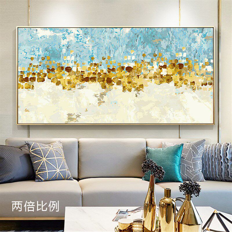 横版抽象DIY填色数字油彩画美式客餐厅北欧卧室装饰画跳舞的星星