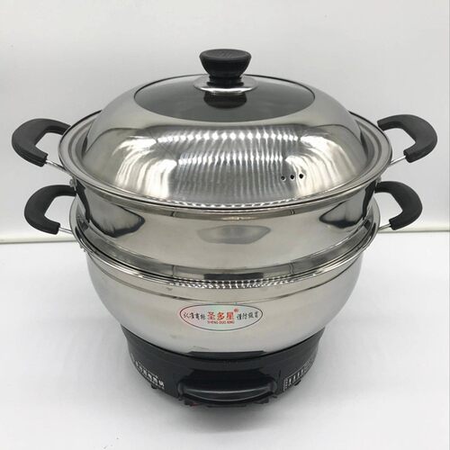 圣多星不锈钢多功能电热锅28cm电炒锅32cm电火锅24cm多用锅36蒸锅