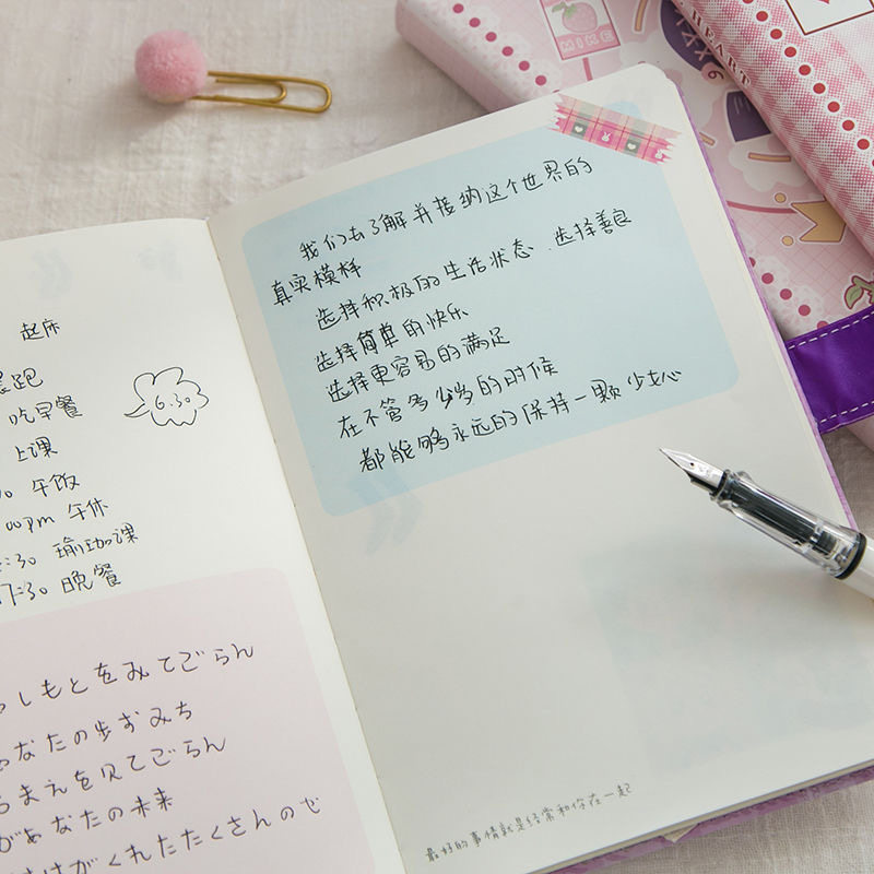 少女心手账本彩页插画磁扣笔记本笔记本/记事本