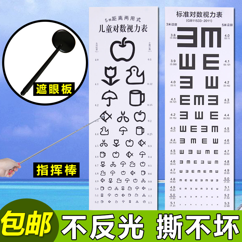 视力表挂图 标准儿童家用测视力表E字成人视力表卡通近视眼视力表