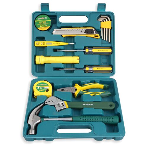 胜达工具 16件家用工具套装组合 五金车载多功能工具箱