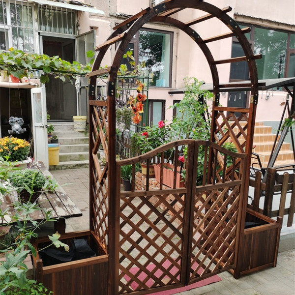 防腐木花架室外爬藤架子庭院拱门装饰花园栅栏围栏户外月季葡萄架