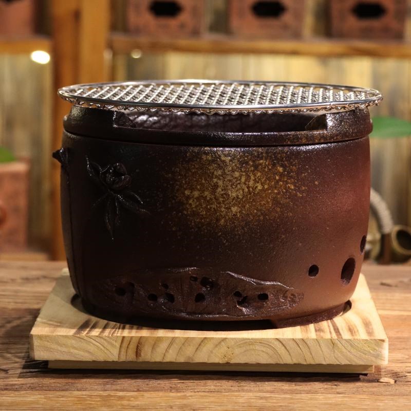 围炉煮茶家用户外超大号纯手工荷花烧水炭炉罐罐烤奶陶壶烤火炉子