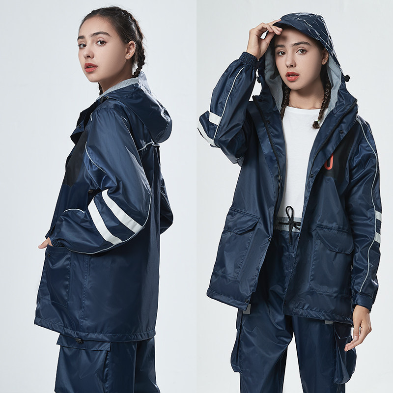防静电工作服防暴雨双层分体反光雨裤套装雨衣骑行摩托车电动车