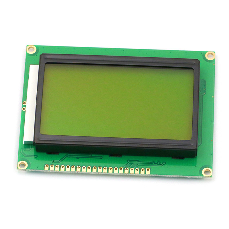 黄绿屏 LCD12864 LCD液晶屏 5V 黑字体 带中文字库 带背光 ST7920