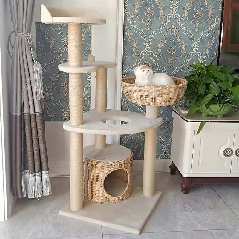 包邮剑麻创意猫爬架编织猫爬架猫窝猫树 一体猫抓柱玩具猫咪用品