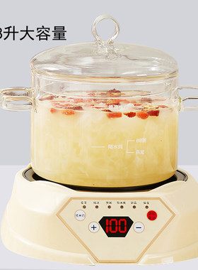 电炖养杯生杯壶玻璃迷你家用办公室多功能全电动自加热煮杯烧水杯