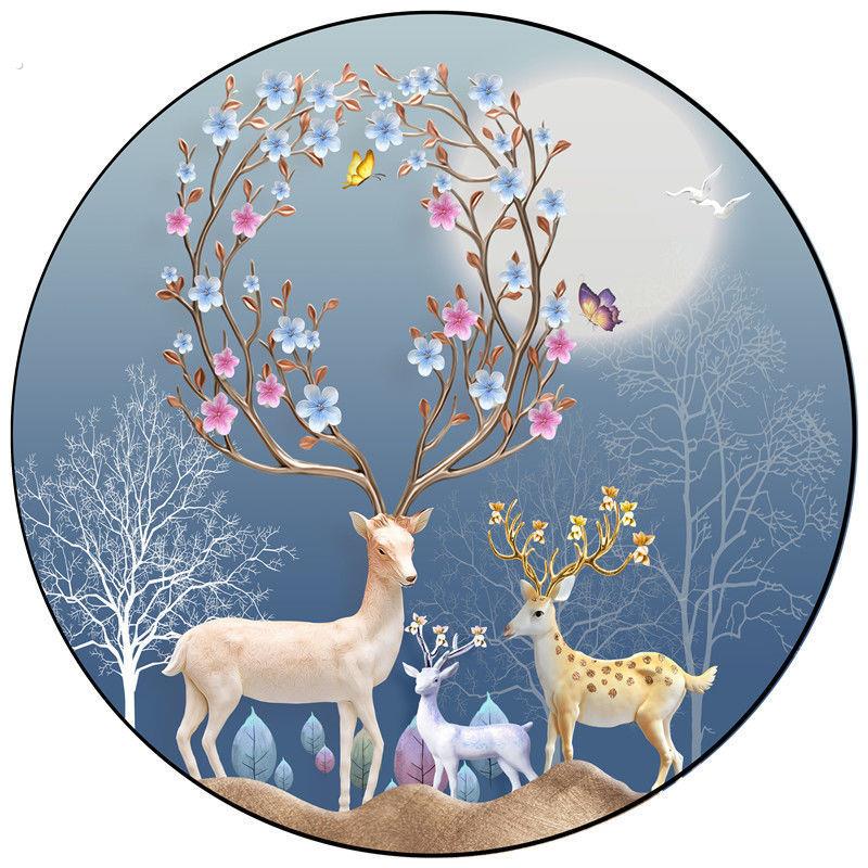 简约现代装饰画客厅餐厅圆形壁画玄关网红墙贴自粘画