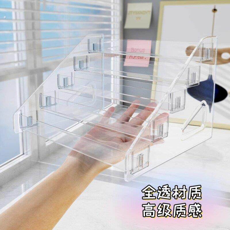 亚克力透明收纳盒气垫粉饼展示架子梳妆台桌面美甲油吧唧置物架
