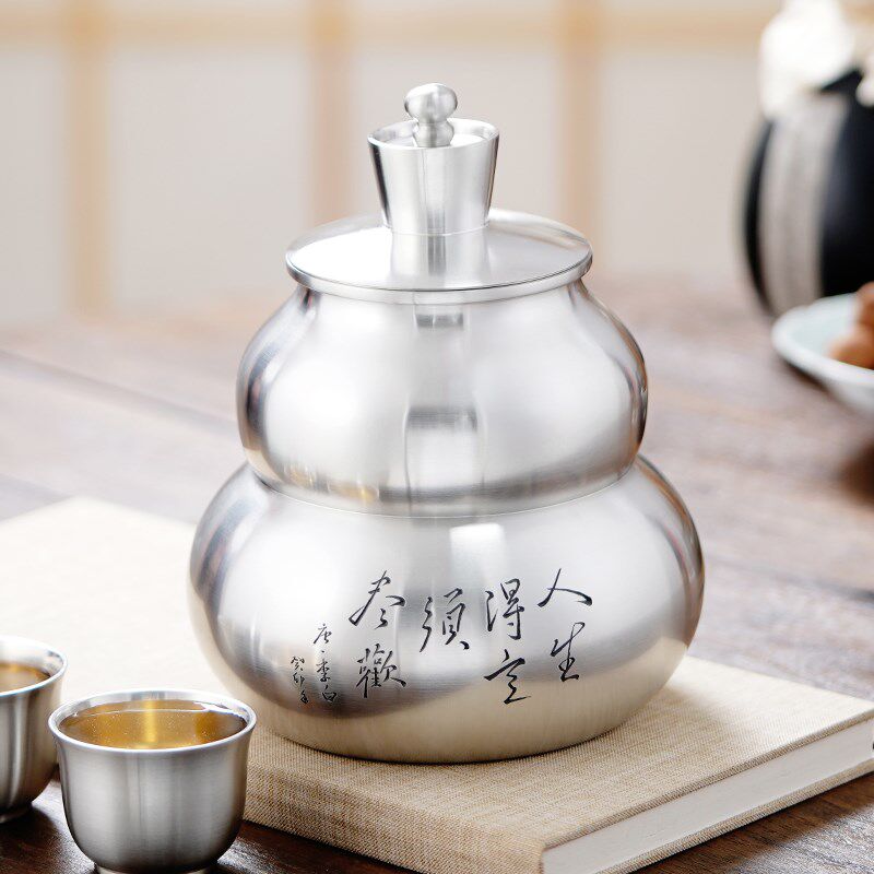 斑锡龙锡酒壶大号温酒器尽欢温酒壶高纯锡酒具家用热酒烫酒1斤