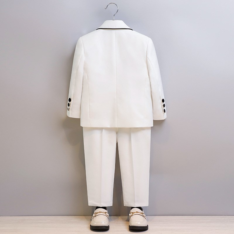 男童西装套装三件套春秋男宝周岁礼服主持英伦花童演出服儿童西服