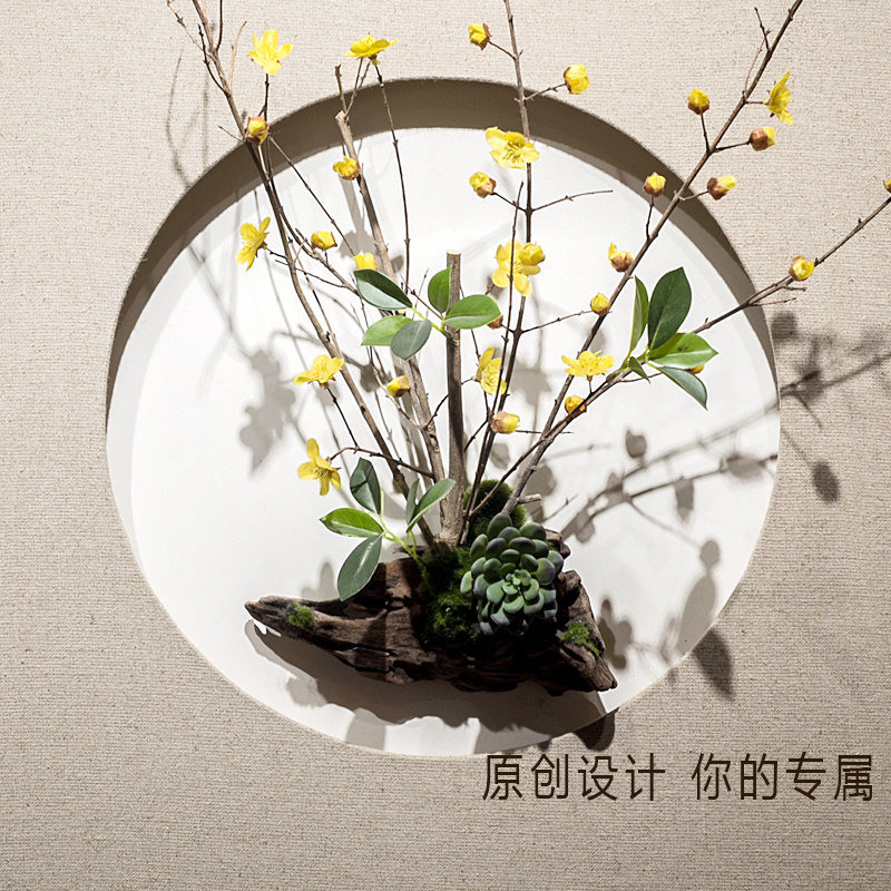 新中式墙面装饰客厅件餐厅玄关墙上挂饰墙面壁挂立体干花挂画创意