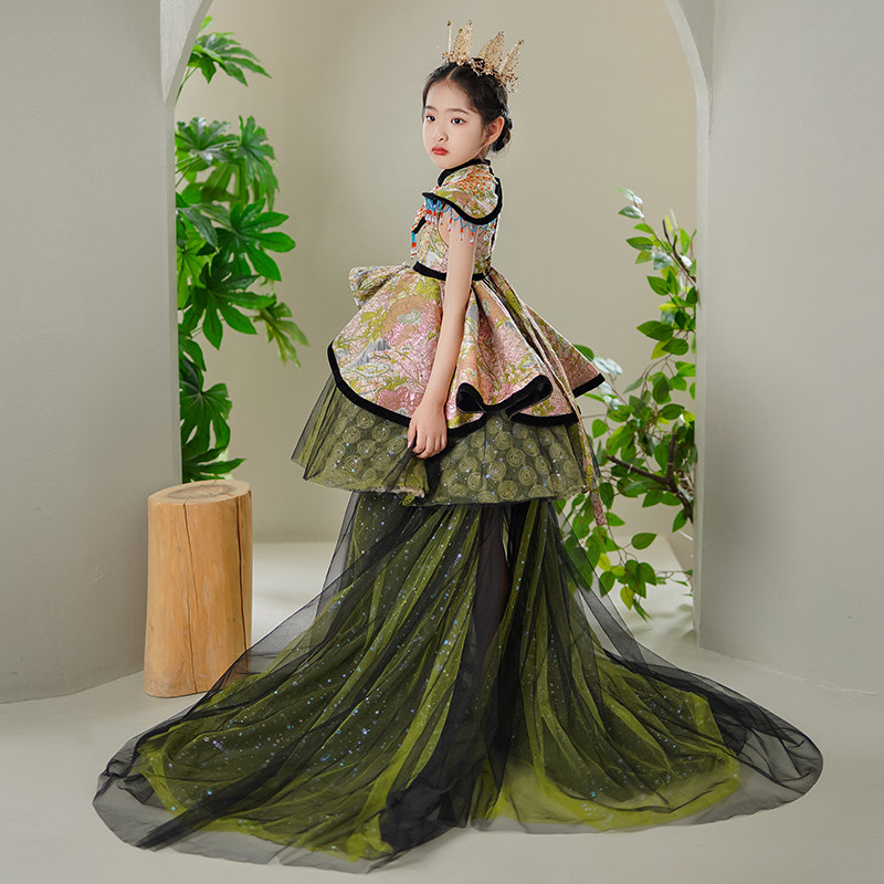 儿童礼服公主裙高端走秀表演服装森系女童晚礼服小女孩钢琴演出服