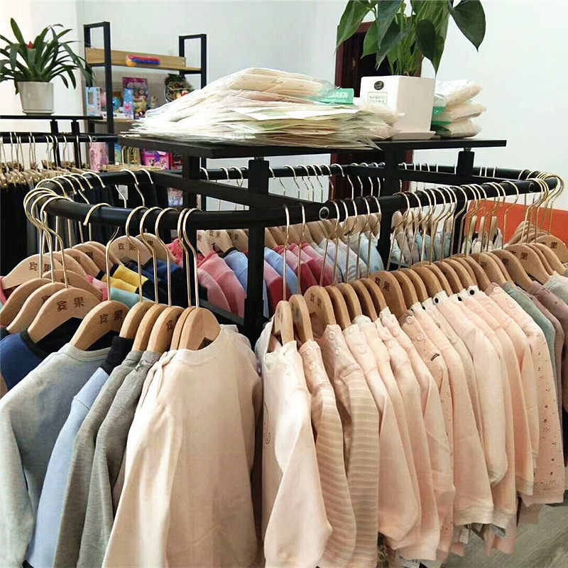 铁艺服装店展示架落地式童装装饰货架椭圆形女装挂衣服架子中岛架
