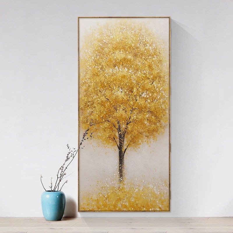 客厅沙发背景墙画玄关走廊电配箱遮挡挂画摇钱树装饰画消火栓隐藏