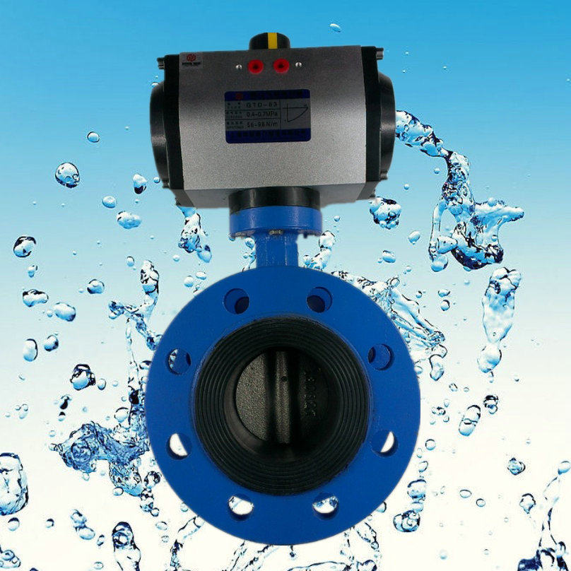 D641X-16 气动阀门 软密封 气动蝶阀 法兰式气动蝶阀 DN150 6寸