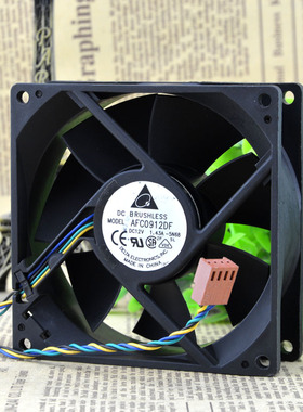 正品 台达 AFC0912DF U7581 12V 1.43A 9032 9CM 4线 PWM 风扇