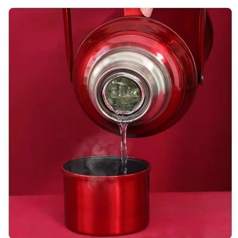 结婚用品陪嫁热水瓶一对结婚不锈钢暖壶红色茶瓶结婚嫁妆用保温瓶