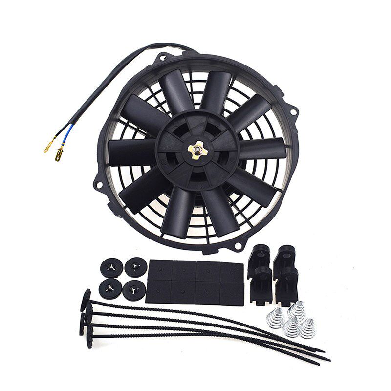 汽车改装通用超薄12V 80W 7英寸水箱电子扇空调散热专用直叶风扇