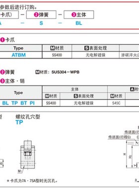 止回组件ATBJ7SA-S-BL ATBJ7SA-S-BT ATBJ7SA-S-PI ATBJ7SA-S-TP