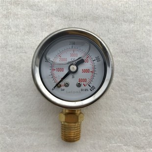 耐震充油 直径40mm 径向 小型抗震压力表 yn-40 0-400bar m10x1牙
