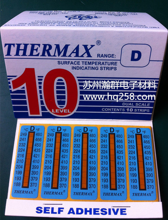 188-249度10D型英国原装正品测温纸 TMC板温条 示温纸 防水轴温贴