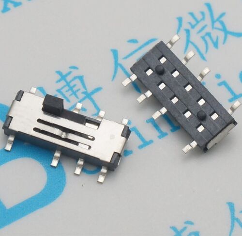 MSS23C02 带凹点 八脚3档 2P3T  三档 正面拨动 贴片拨动开关