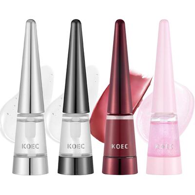 KOEC跨境黑银透明唇油保湿润4色唇彩Reedle Shot Lip Plumper爆款