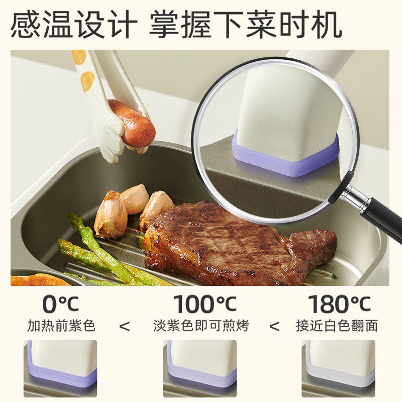 钛陶瓷三合一早餐锅家用平底锅牛排煎锅鸡蛋汉堡锅不粘锅煎蛋神器