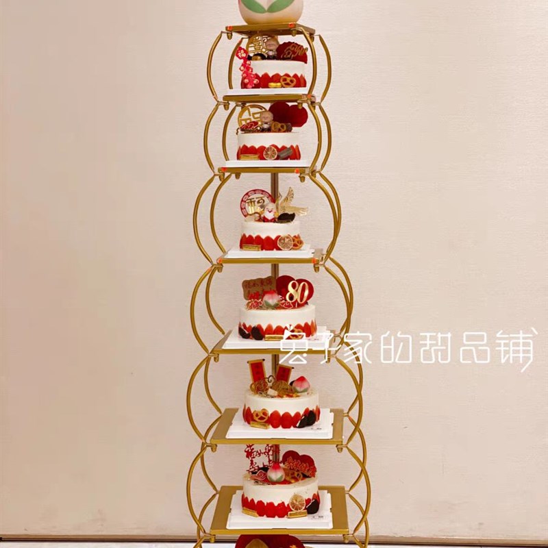 欧式创意新款多层蛋糕架子酒店婚庆婚礼生日寿宴蛋糕店拆装展示架