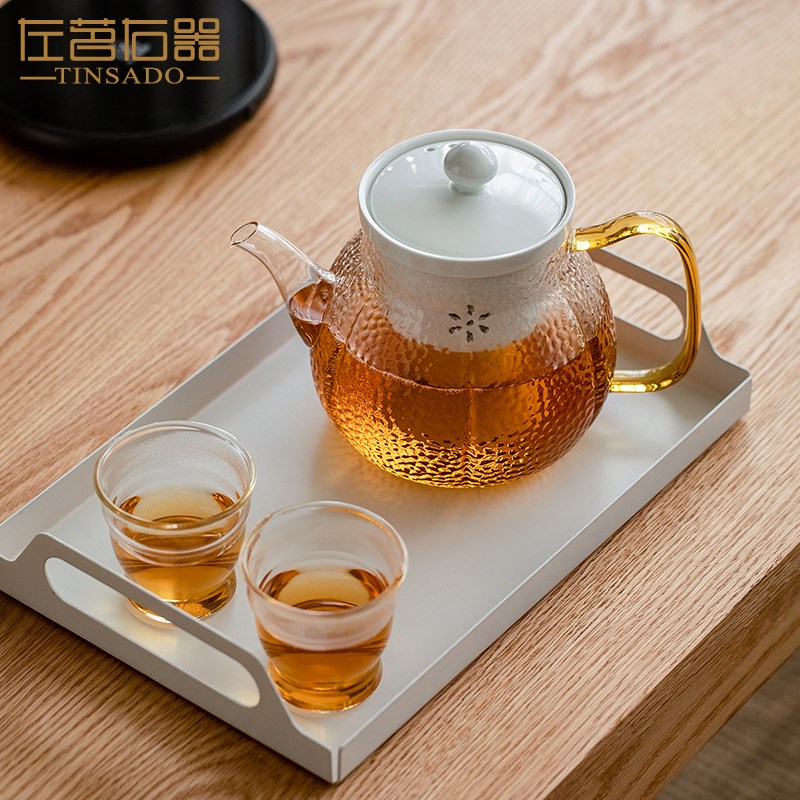 左茗右器加厚玻璃煮茶器蒸茶壶电陶炉专用透明蒸煮两用壶家用侧把